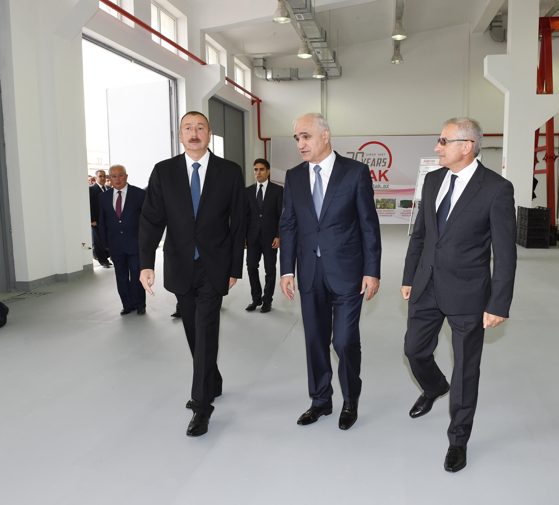 Azerbaijani president attends opening of Neftchala Industrial District (PHOTO)