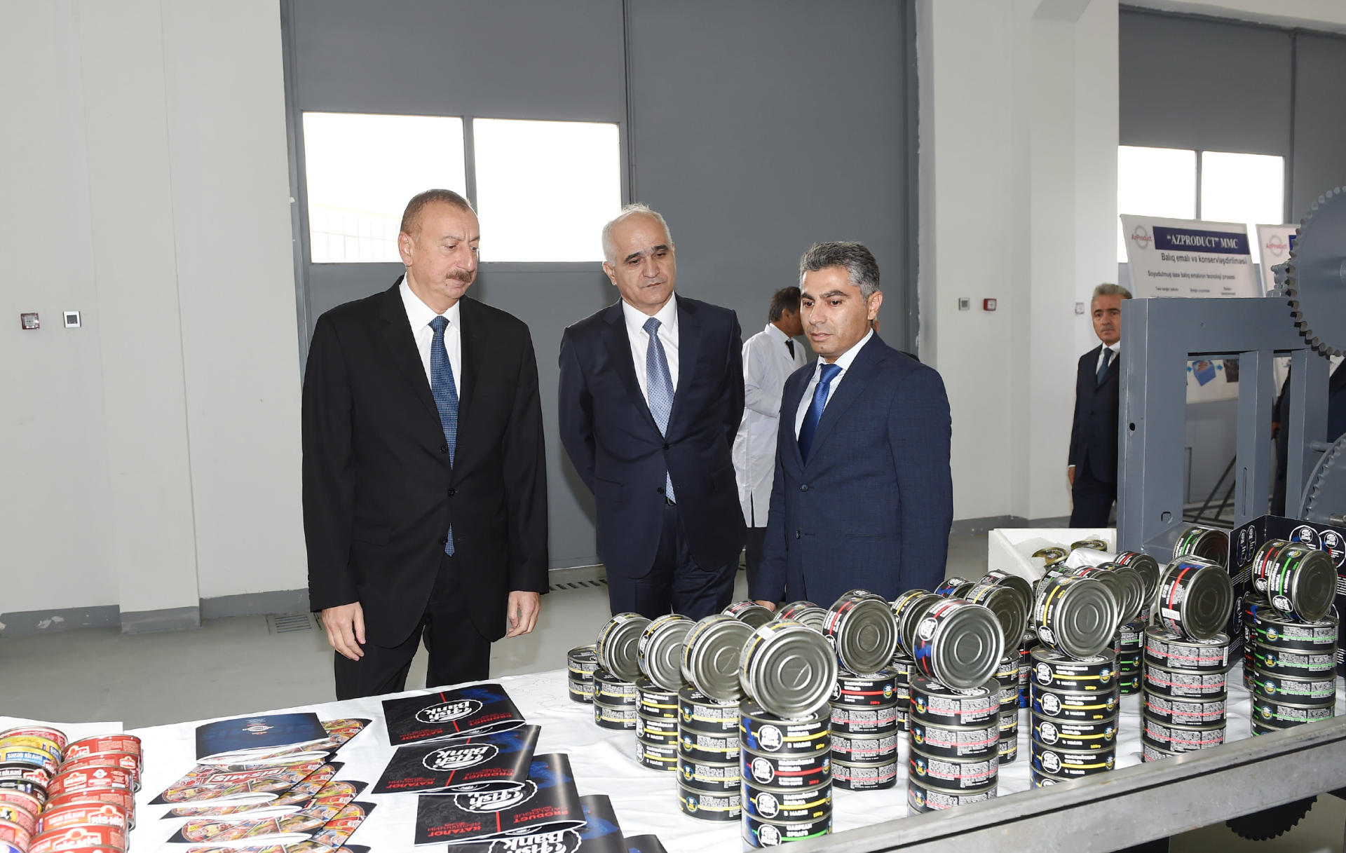 Azerbaijani president attends opening of Neftchala Industrial District (PHOTO)