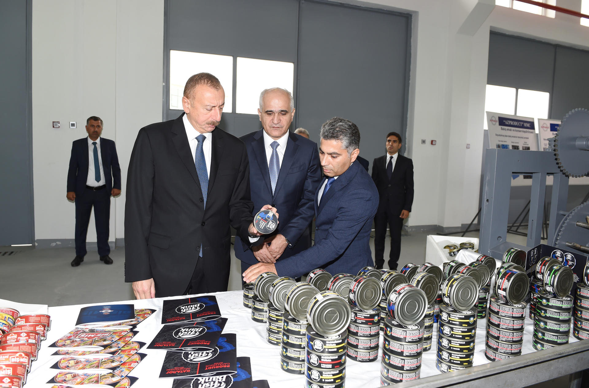 Azerbaijani president attends opening of Neftchala Industrial District (PHOTO)