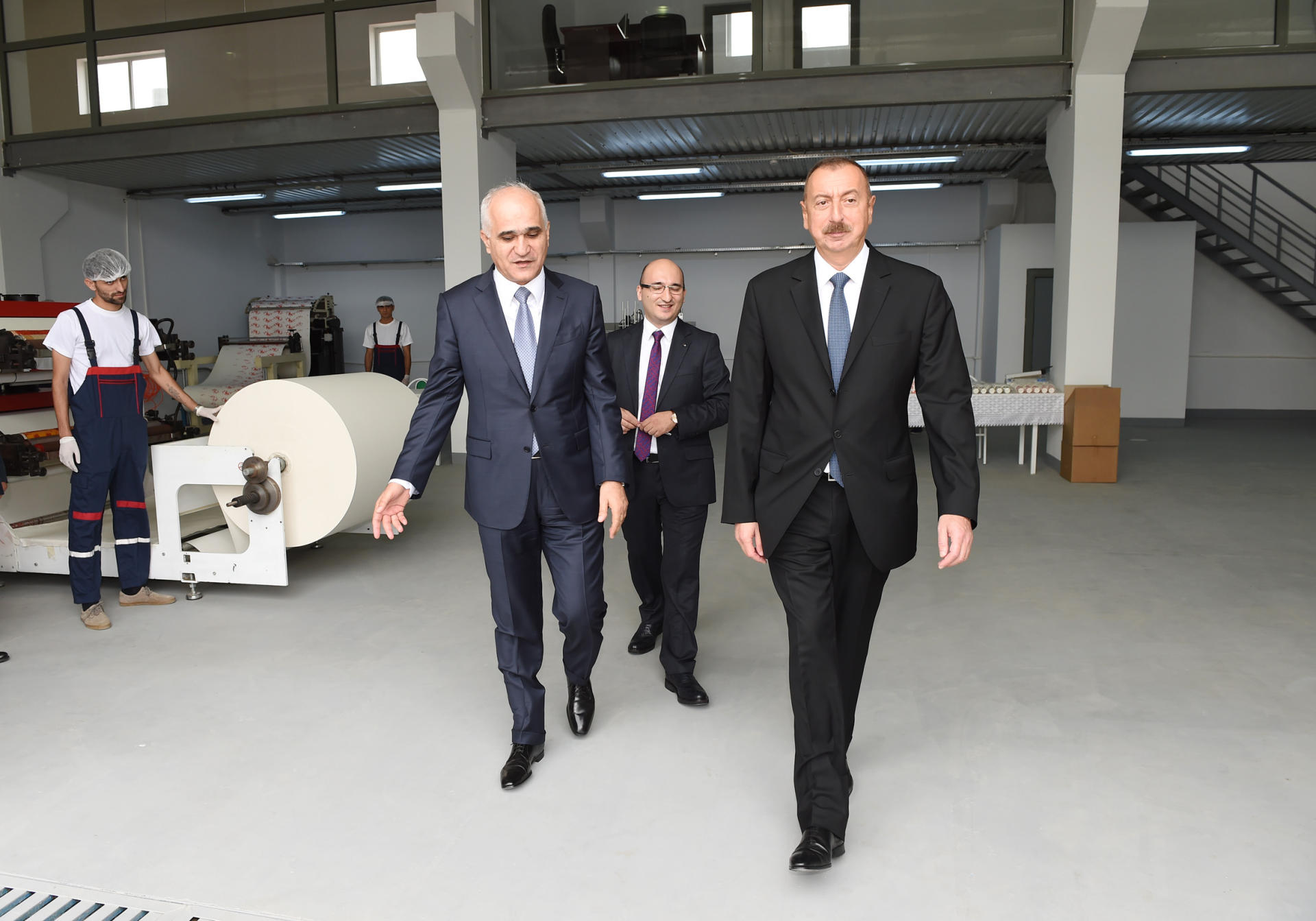 Azerbaijani president attends opening of Neftchala Industrial District (PHOTO)