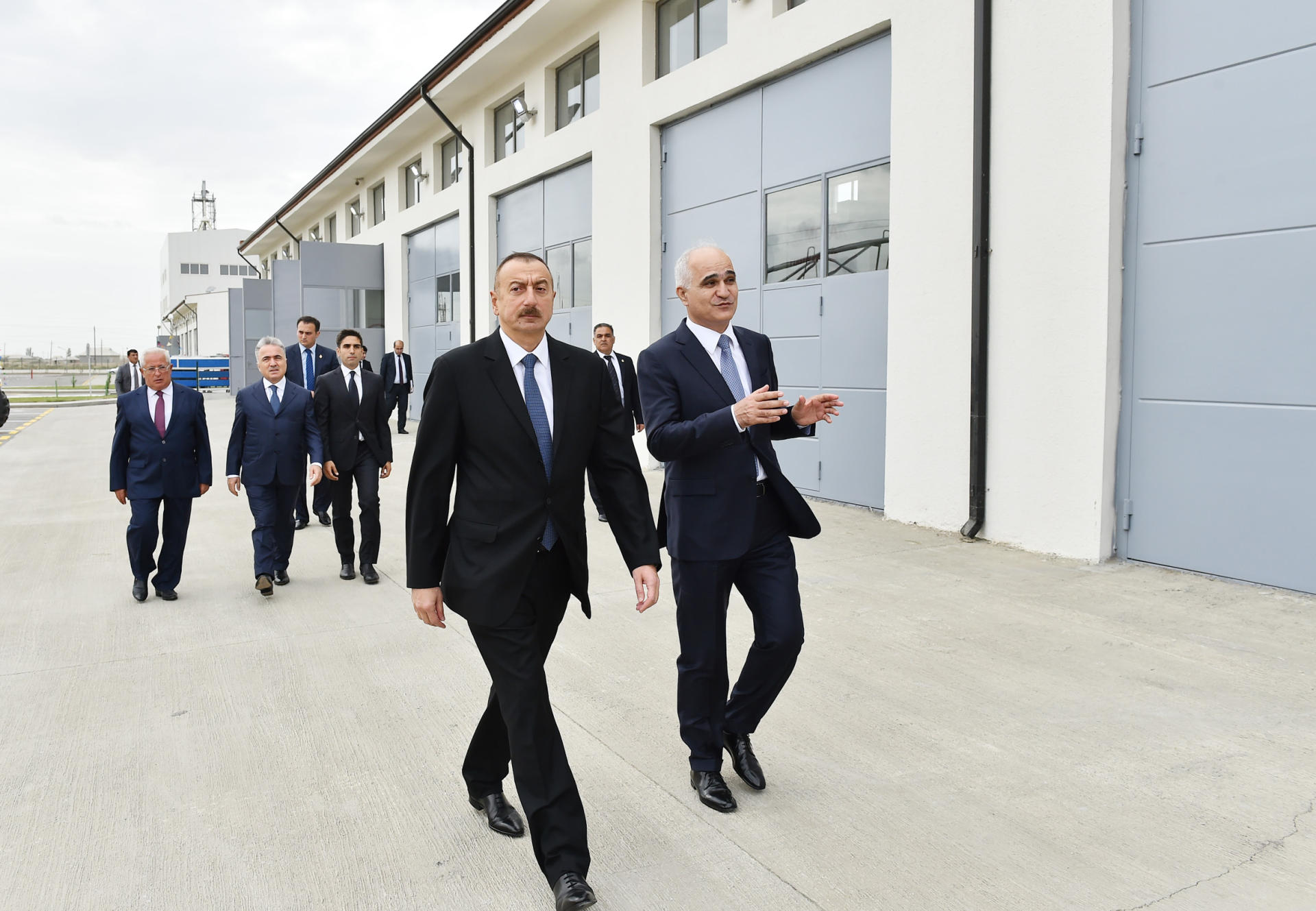 Azerbaijani president attends opening of Neftchala Industrial District (PHOTO)