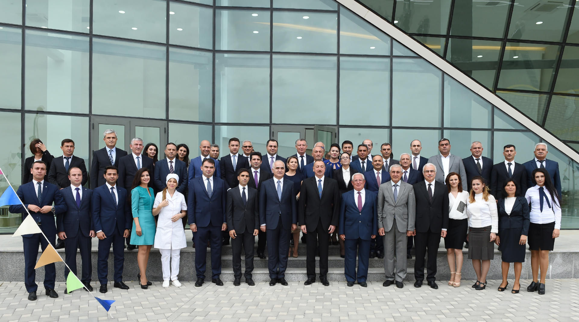 Azerbaijani president attends opening of Neftchala Industrial District (PHOTO)