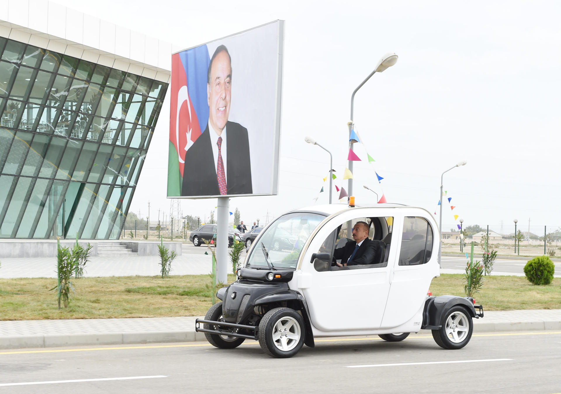 Azerbaijani president attends opening of Neftchala Industrial District (PHOTO)
