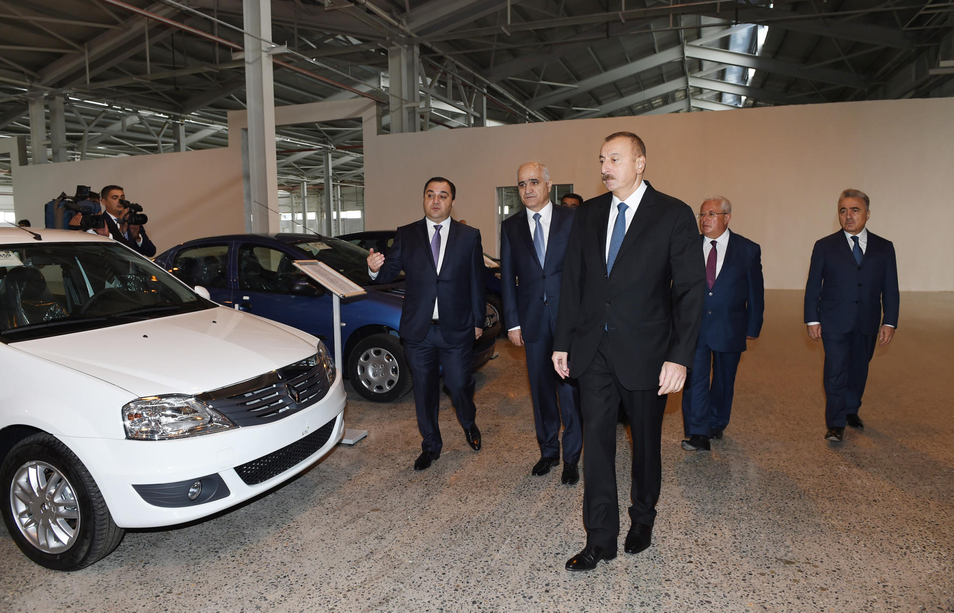 Azerbaijani president attends opening of Neftchala Industrial District (PHOTO)