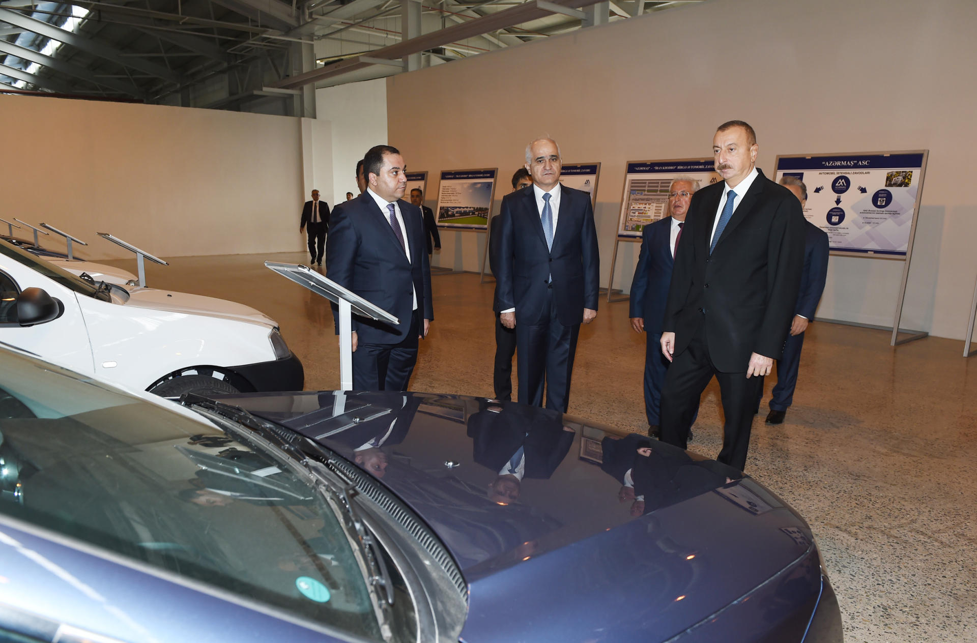 Azerbaijani president attends opening of Neftchala Industrial District (PHOTO)