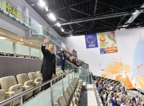 Президент Ильхам Алиев наблюдал за игрой сборной Азербайджана по волейболу (ФОТО)