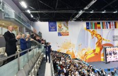 Президент Ильхам Алиев наблюдал за игрой сборной Азербайджана по волейболу (ФОТО)