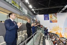 Президент Ильхам Алиев наблюдал за игрой сборной Азербайджана по волейболу (ФОТО)