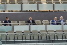 Президент Ильхам Алиев наблюдал за игрой сборной Азербайджана по волейболу (ФОТО)