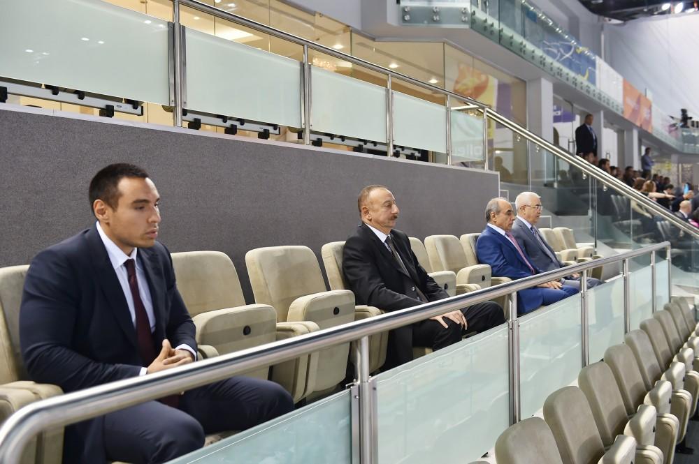 Президент Ильхам Алиев наблюдал за игрой сборной Азербайджана по волейболу (ФОТО)