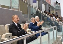 Президент Ильхам Алиев наблюдал за игрой сборной Азербайджана по волейболу (ФОТО)