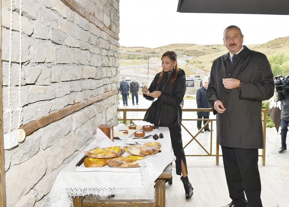 President Aliyev, his spouse view works done in Shamakhi’s Damirchi village (PHOTO)