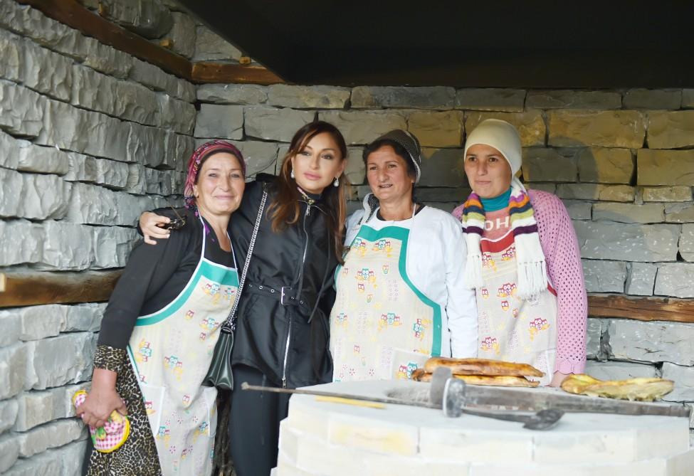 President Aliyev, his spouse view works done in Shamakhi’s Damirchi village (PHOTO)