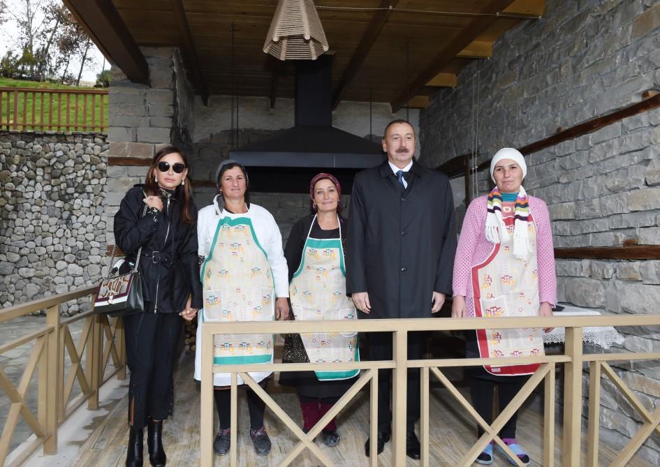 President Aliyev, his spouse view works done in Shamakhi’s Damirchi village (PHOTO)