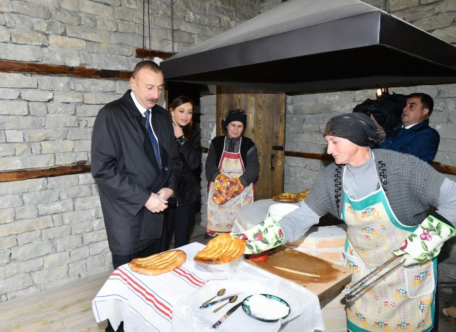 President Aliyev, his spouse view works done in Shamakhi’s Damirchi village (PHOTO)