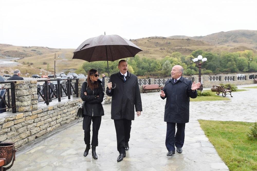 President Aliyev, his spouse view works done in Shamakhi’s Damirchi village (PHOTO)