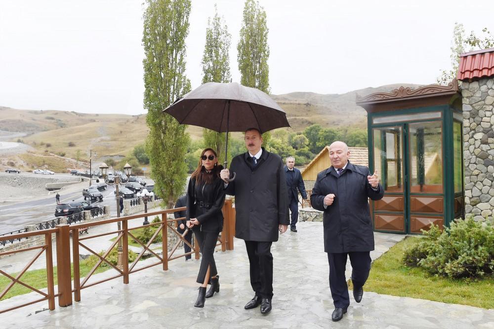 President Aliyev, his spouse view works done in Shamakhi’s Damirchi village (PHOTO)
