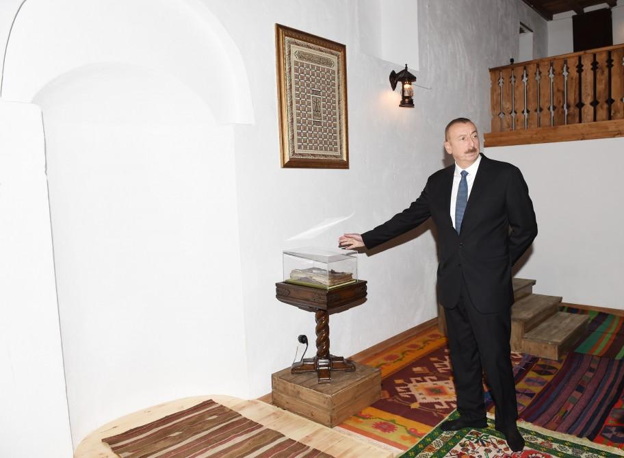 President Aliyev, his spouse view works done in Shamakhi’s Damirchi village (PHOTO)