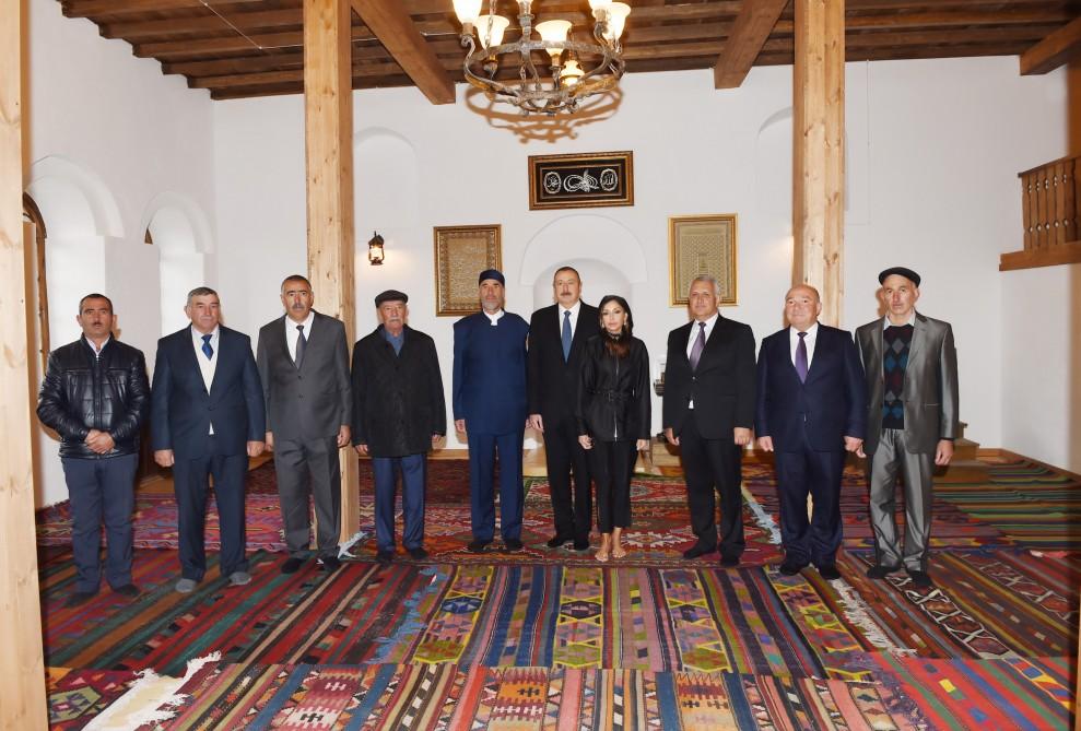 President Aliyev, his spouse view works done in Shamakhi’s Damirchi village (PHOTO)