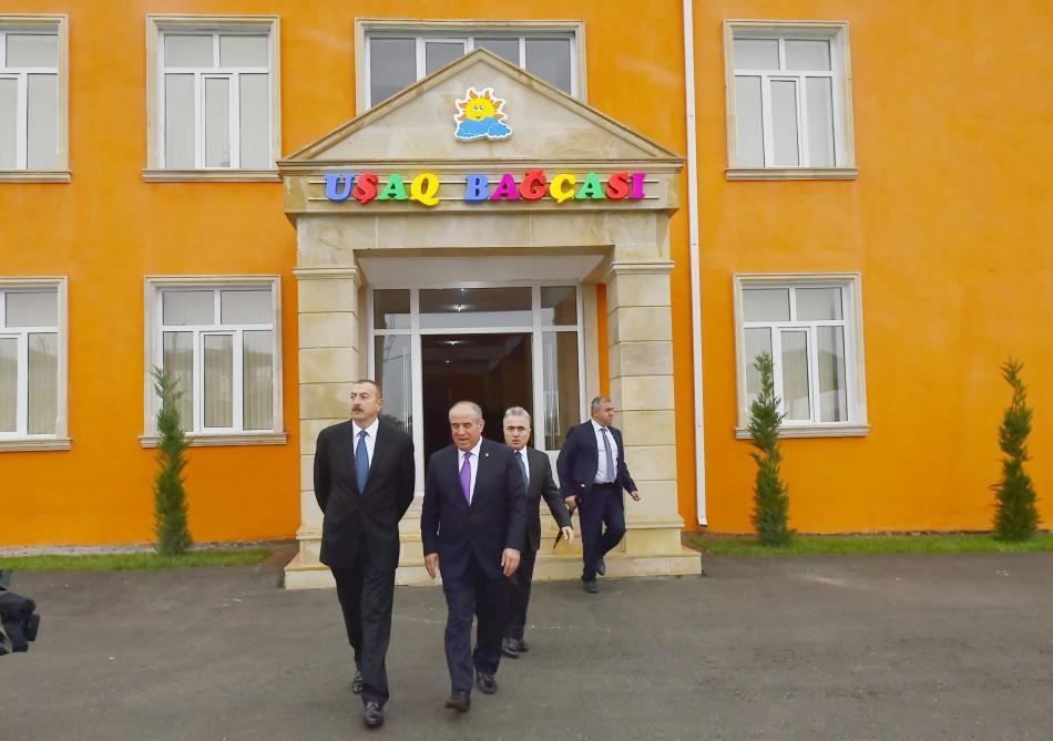 Ilham Aliyev inaugurates newly built kindergarten in Gobustan (PHOTO)