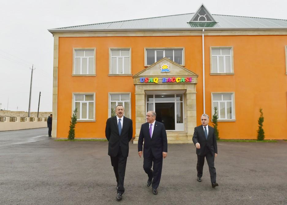 Ilham Aliyev inaugurates newly built kindergarten in Gobustan (PHOTO)