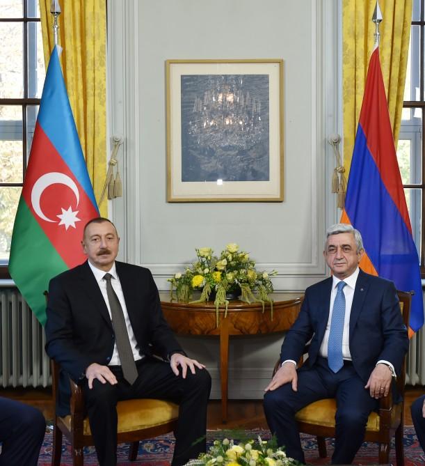 Azerbaijani, Armenian presidents meet in Geneva (PHOTO)