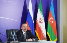 В Тегеране состоялся трехсторонний саммит глав Азербайджана, Ирана и России (ФОТО)