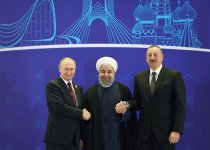 В Тегеране состоялся трехсторонний саммит глав Азербайджана, Ирана и России (ФОТО)
