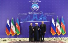 В Тегеране состоялся трехсторонний саммит глав Азербайджана, Ирана и России (ФОТО)
