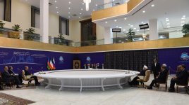 В Тегеране состоялся трехсторонний саммит глав Азербайджана, Ирана и России (ФОТО)