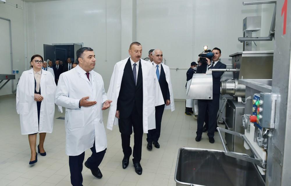 Президент Азербайджана Ильхам Алиев ознакомился в Aбшеронском районе с деятельностью ООО "Захмет-Рузи" (ФОТО)
