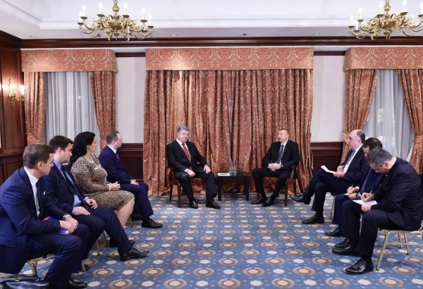 President Aliyev meets with Ukrainian counterpart (PHOTO)