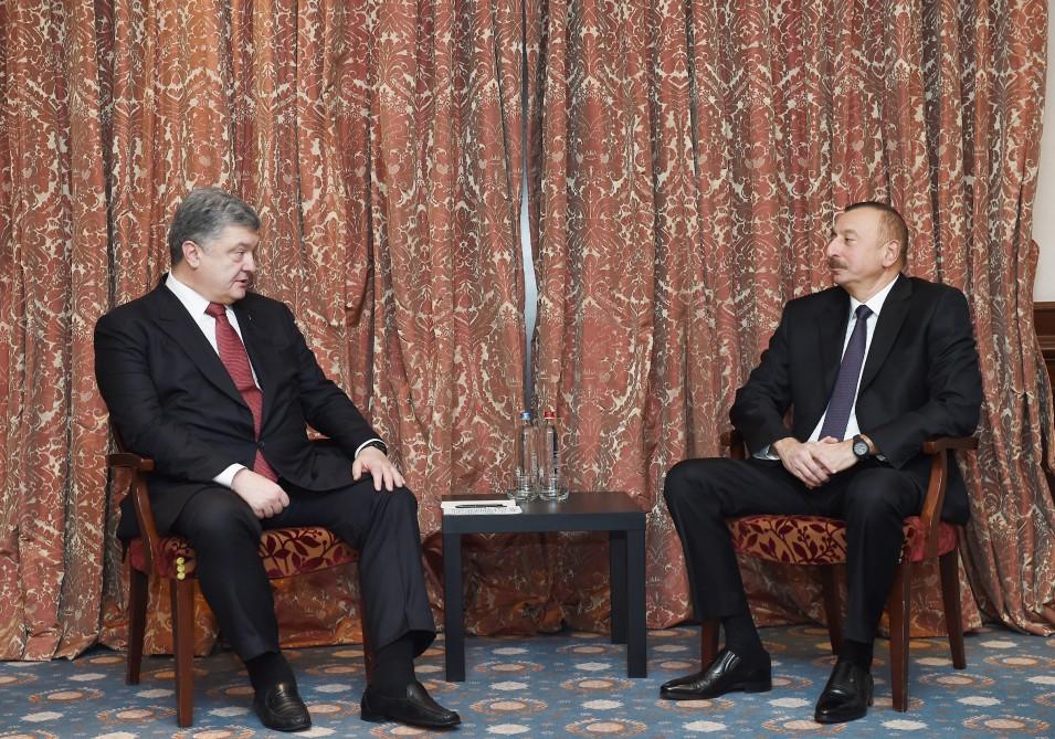 President Aliyev meets with Ukrainian counterpart (PHOTO)