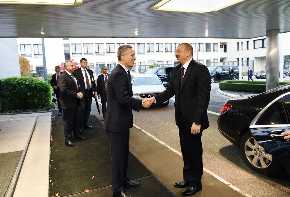 Президент Ильхам Алиев встретился в Брюсселе с генсеком НАТО (ФОТО)