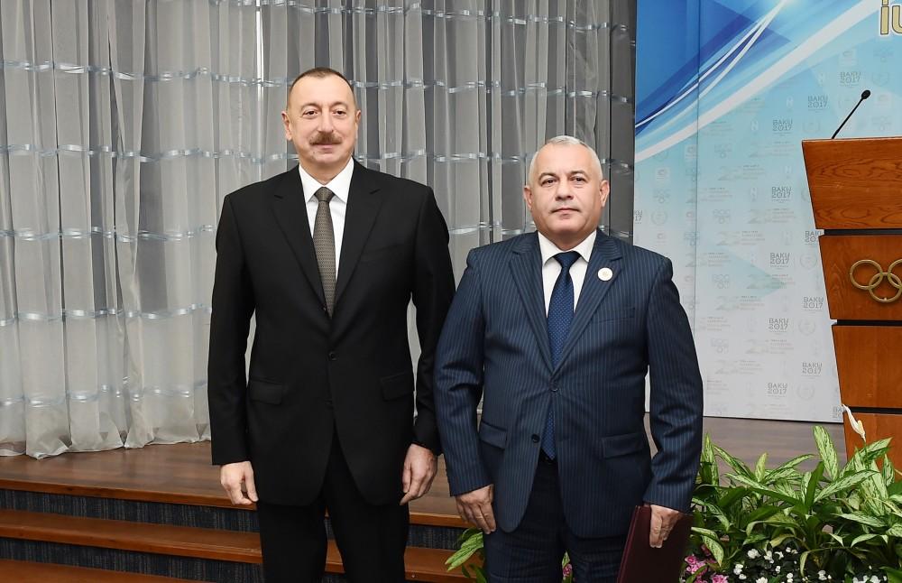 Президент Ильхам Алиев и Первая леди Мехрибан Алиева приняли участие в мероприятии, посвященном спортивным итогам 2017 года (ФОТО)