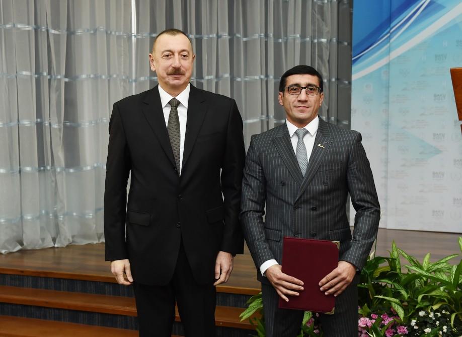 Президент Ильхам Алиев и Первая леди Мехрибан Алиева приняли участие в мероприятии, посвященном спортивным итогам 2017 года (ФОТО)