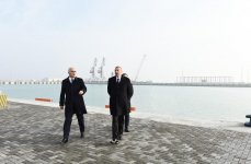 Президент Ильхам Алиев принял участие в открытии Ро-Ро терминала в Бакинском международном морском торговом порту (ФОТО)