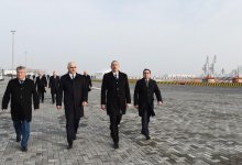 Президент Ильхам Алиев принял участие в открытии Ро-Ро терминала в Бакинском международном морском торговом порту (ФОТО)