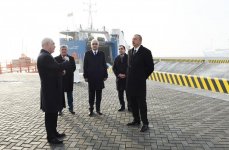 Президент Ильхам Алиев принял участие в открытии Ро-Ро терминала в Бакинском международном морском торговом порту (ФОТО)