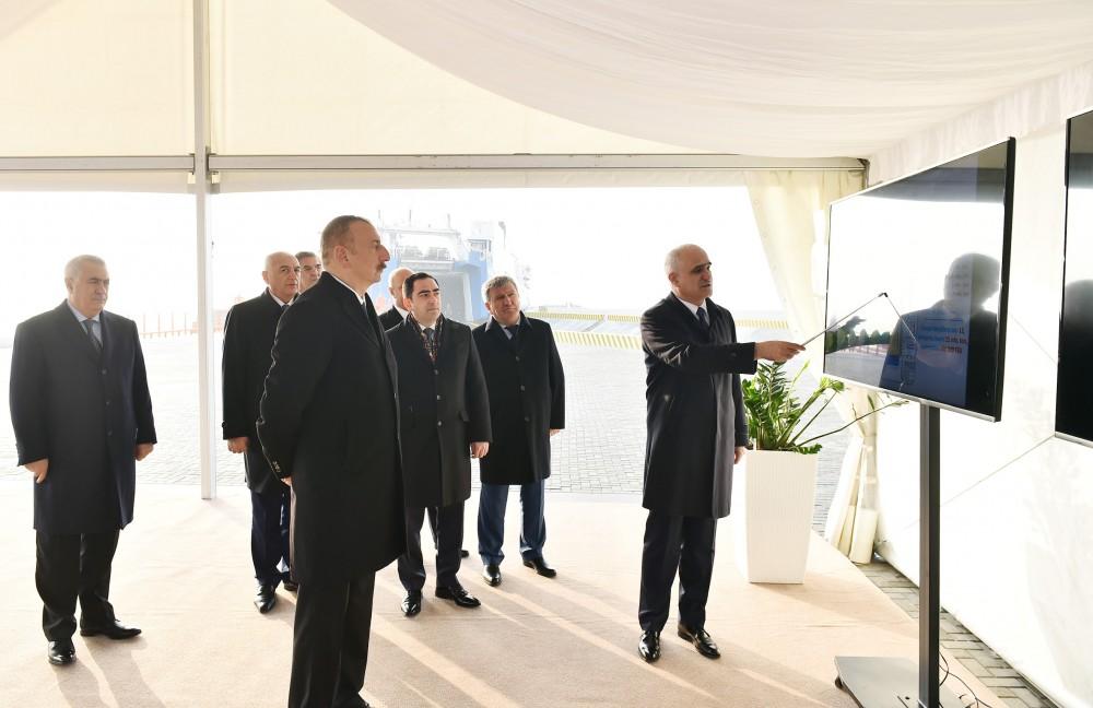 Президент Ильхам Алиев принял участие в открытии Ро-Ро терминала в Бакинском международном морском торговом порту (ФОТО)