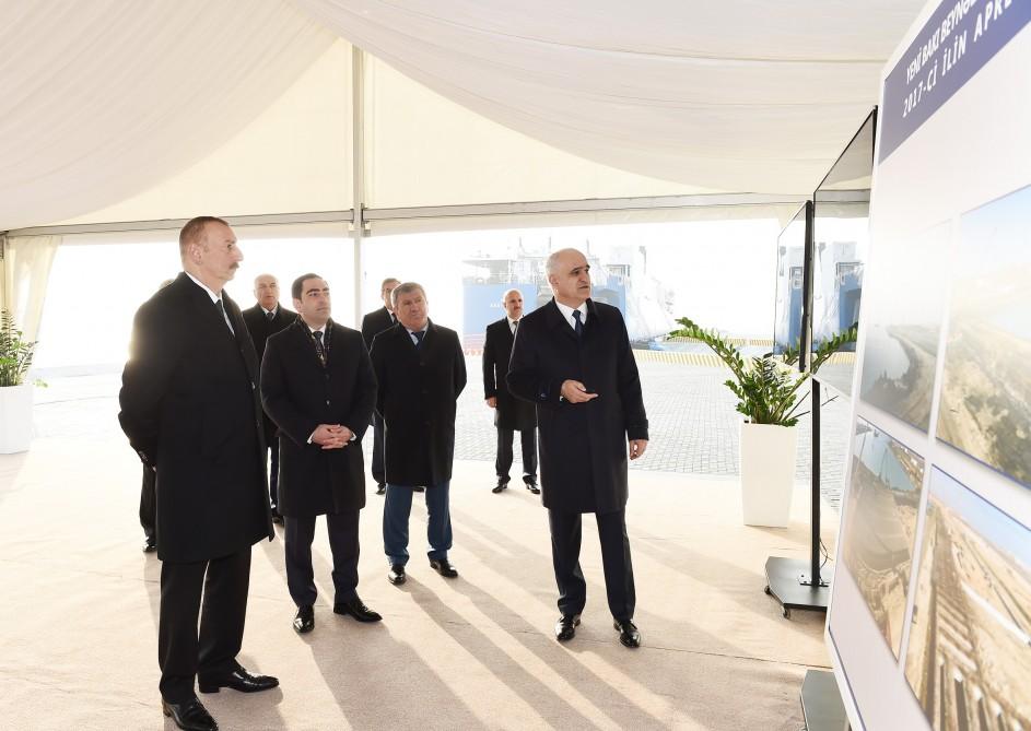 Президент Ильхам Алиев принял участие в открытии Ро-Ро терминала в Бакинском международном морском торговом порту (ФОТО)