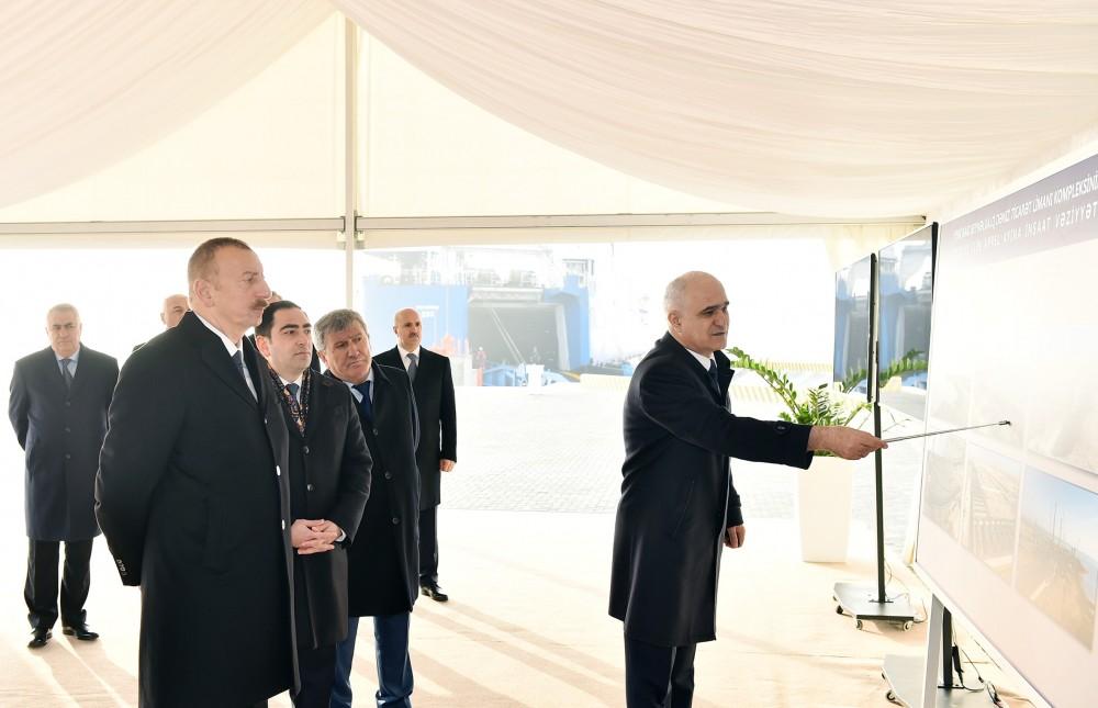 Президент Ильхам Алиев принял участие в открытии Ро-Ро терминала в Бакинском международном морском торговом порту (ФОТО)