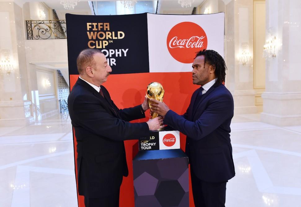 FIFA World Cup Trophy presented to President Aliyev (PHOTO)