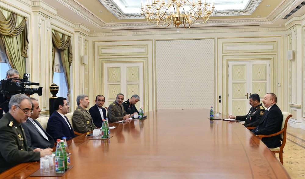 President Ilham Aliyev receives Iran's defense minister