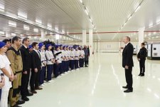 President Aliyev and his spouse attend opening of yarn plants in Mingachevir (PHOTO)