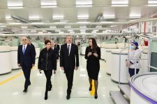 President Aliyev and his spouse attend opening of yarn plants in Mingachevir (PHOTO)