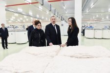 President Aliyev and his spouse attend opening of yarn plants in Mingachevir (PHOTO)