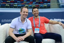 Ex-NBA mascots in awe of Baku, bring gymnastics mascot to life (PHOTO)