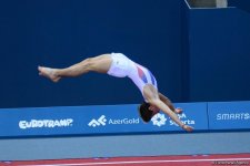 В Баку стартовал четвертый  день соревнований XXVI Чемпионата Европы по прыжкам на батуте, двойном мини-батуте и акробатической дорожке (ФОТО)