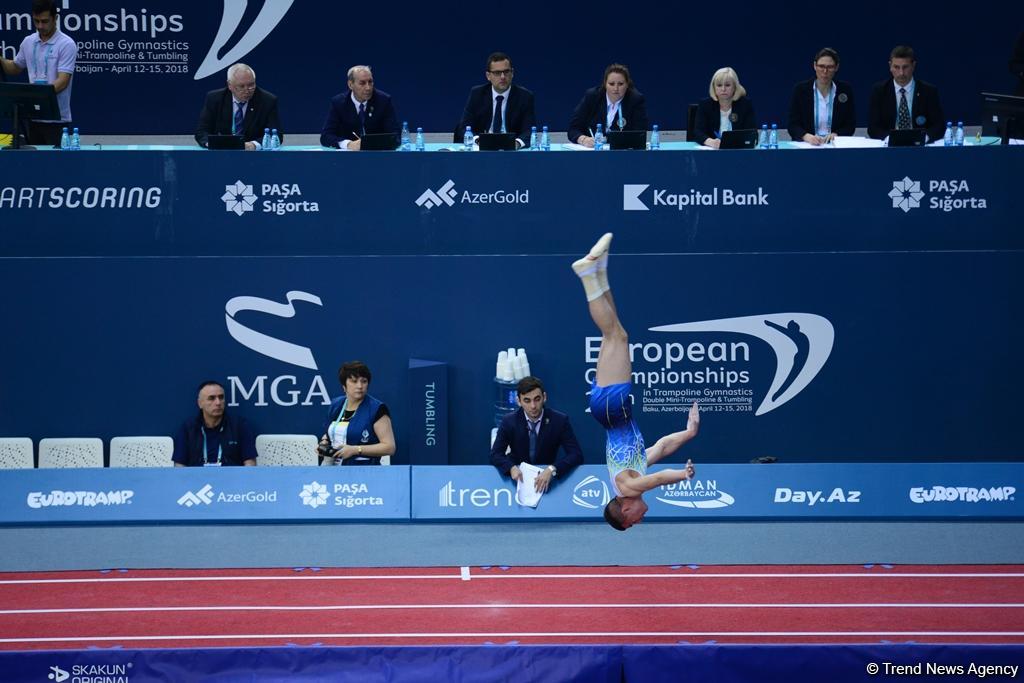 В Баку стартовал четвертый  день соревнований XXVI Чемпионата Европы по прыжкам на батуте, двойном мини-батуте и акробатической дорожке (ФОТО)